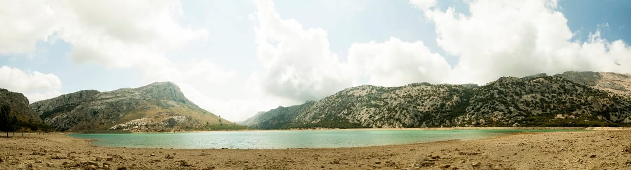 Fresh, clean summer landscape panorama (Serra de Tramuntana, Mallorca island, Spain)