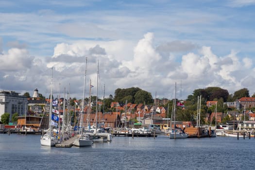 Long jetty in the port of Svendborg,Fyn,Denmark