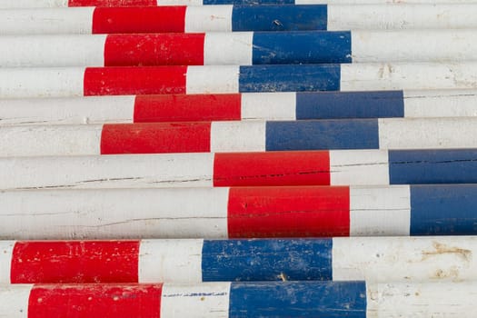 Horse Jumping equestrian equipment poles for gates close-up