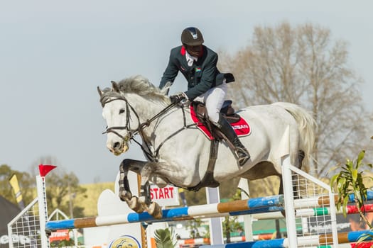 Horse Jumping Nationals Championship  scenes and close-up action of riders men woman at Shongweni Hillcrest outside Durban South Africa  10th Aug 2014