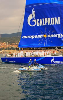 TRIESTE, ITALY - OCTOBER, 12: Esimit Europa 2 the winner of the 46° Barcolana regatta