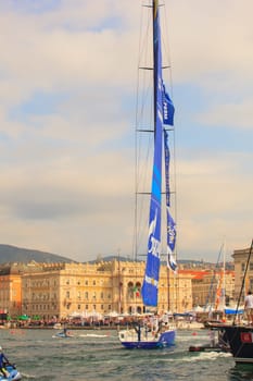 TRIESTE, ITALY - OCTOBER, 12: Esimit Europa 2 the winner of the 46° Barcolana regatta
