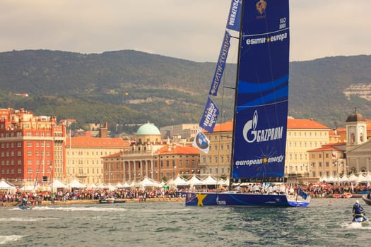 TRIESTE, ITALY - OCTOBER, 12: Esimit Europa 2 the winner of the 46° Barcolana regatta