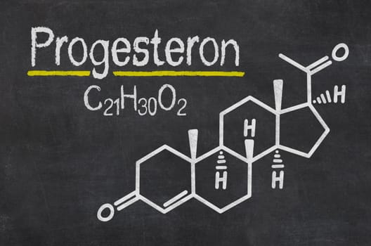 Slate with the chemical formula of progesterone
