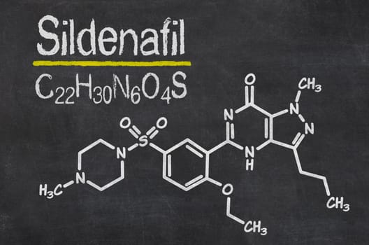 Slate with the chemical formula of Sildenafil