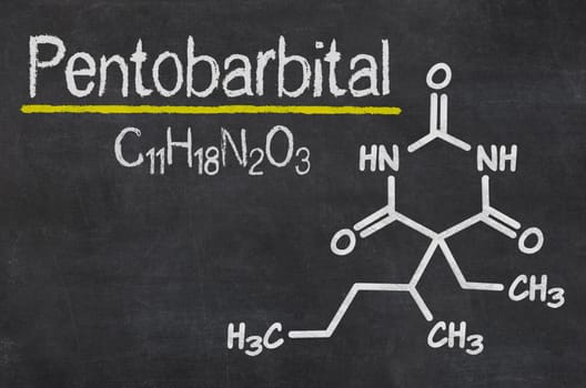 Slate with the chemical formula of Pentobarbital