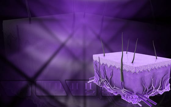 Digital illustration of Skin in colour background
