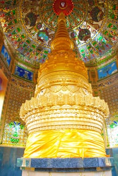 horse carriage and  temple Phrathat Lampang Luang in Lampang, Thailand