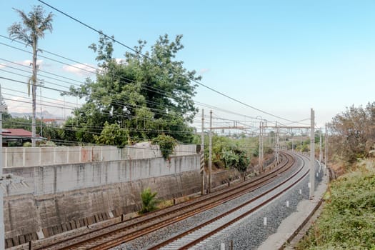 Sicilian Railway in a green field  a