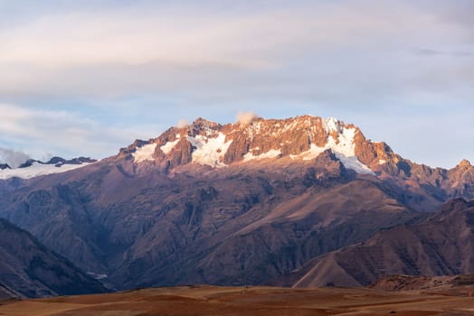 View of the Andes mountains in the Sacred Valley near Cusco, Peru