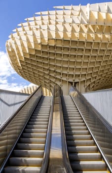 SEVILLE, SPAIN - MAY 2014: Texture graphic detail of Metropol Parasol in Plaza de la Encarnacion on 31 of May 2014 in Sevilla,Spain. A new Seville Market Hall and attractive destination.