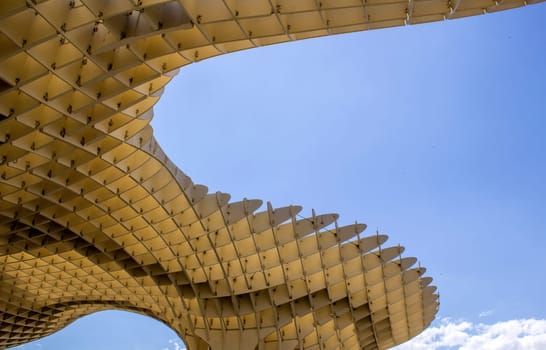 SEVILLE, SPAIN - MAY 2014: Texture graphic detail of Metropol Parasol in Plaza de la Encarnacion on 31 of May 2014 in Sevilla,Spain. A new Seville Market Hall and attractive destination.