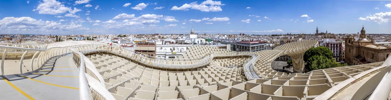 SEVILLE, SPAIN - MAY 2014: Texture graphic detail of Metropol Parasol in Plaza de la Encarnacion on 31 of May 2014 in Sevilla,Spain. A new Seville Market Hall and attractive destination.