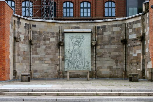 Hamburg,Germany – September 22,2014: The artwork Ecco Homo by the artist Oskar Kokoschka at the memorial of the St. Nikolai Church on September 22,2014 in Hamburg.