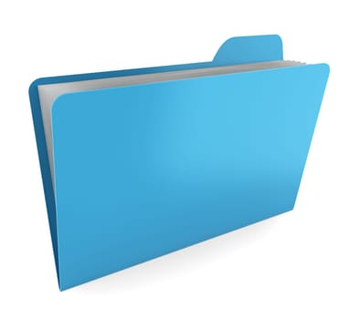 Folder with files. 3d illustration on white background