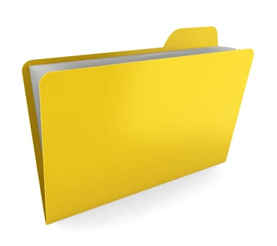Folder with files. 3d illustration on white background