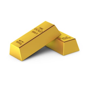 3d render of two gold bars