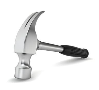 Hammer. 3d illustration on white background
