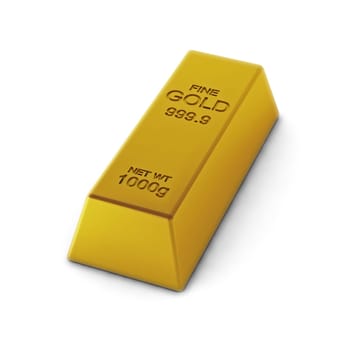 3d render of golden bar