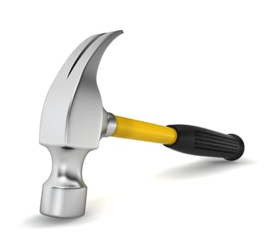 Hammer. 3d illustration on white background