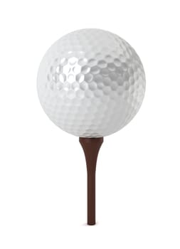 golf ball on grass - 3d render on white