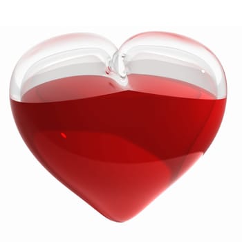 3d render of glass heart