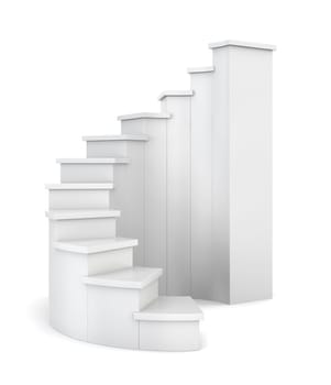 Spiral ladder. 3d illustration on white background