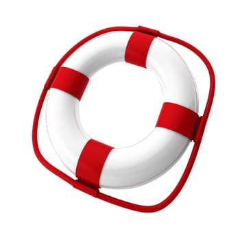 3d render of white lifebuoy on white
