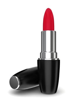 Red lipstick. 3d illustration on white background