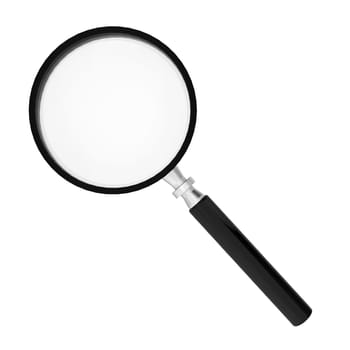 Magnifier. 3d illustration on white background