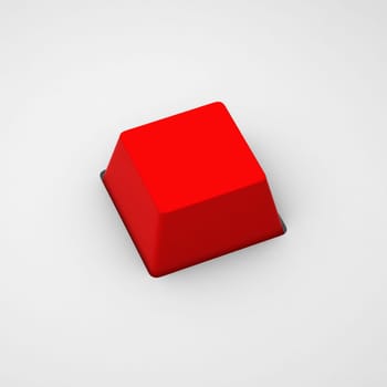 3d render of blank red keyboard button