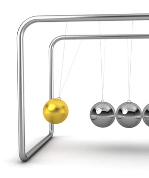 ball pendulum - 3d render on white