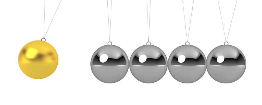 ball pendulum - 3d render on white