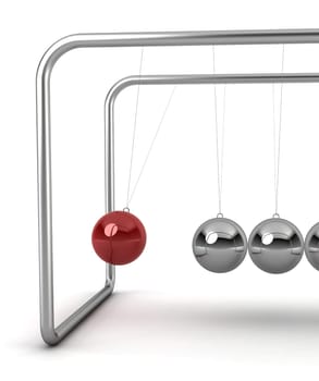ball pendulum - 3d render on white
