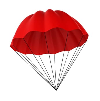 Parachute. 3d illustration on white background