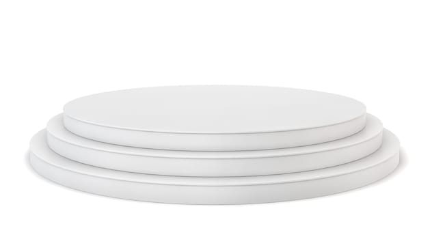Blank pedestal. 3d illustration on white background