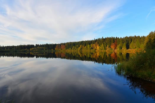 Fichtelsee,autumn,lake,water mood,fog,season,Fichtelgebirge,Bavaria,nature