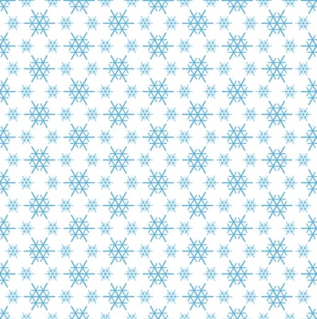seamless blue and white colored snowflake background