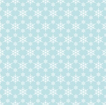seamless blue and white colored snowflake background