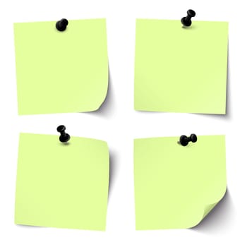 colored sticky papers with black pin needle