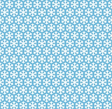 seamless blue and white colored snowflake background