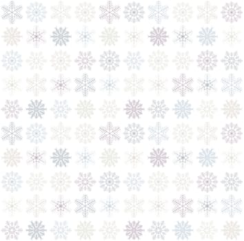 seamless blue and white colored snowflake background