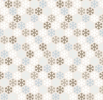 seamless blue and white colored snowflake background
