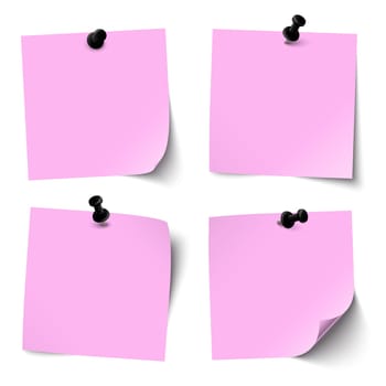 colored sticky papers with black pin needle