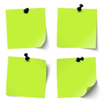 colored sticky papers with black pin needle