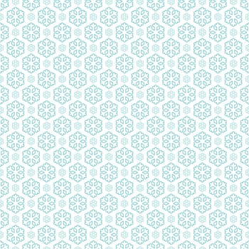 seamless blue and white colored snowflake background