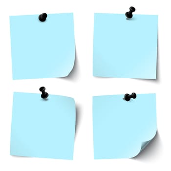 colored sticky papers with black pin needle