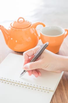 Hand writing on green read note paper, stock photo