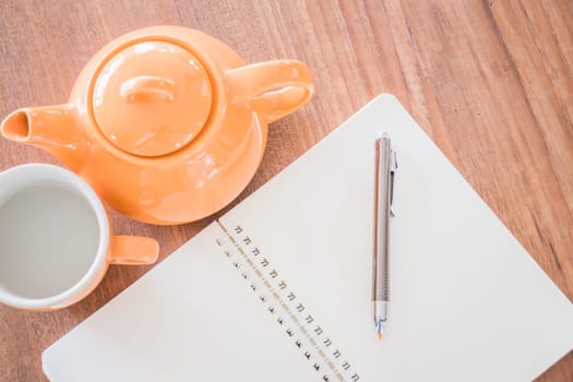 Top view of simple work table, stock photo