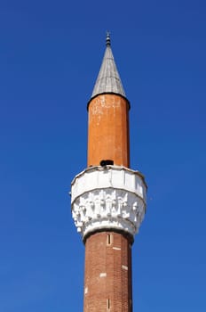 Minaret at Banya Bashi Mosque in Sofia, Bulgaria